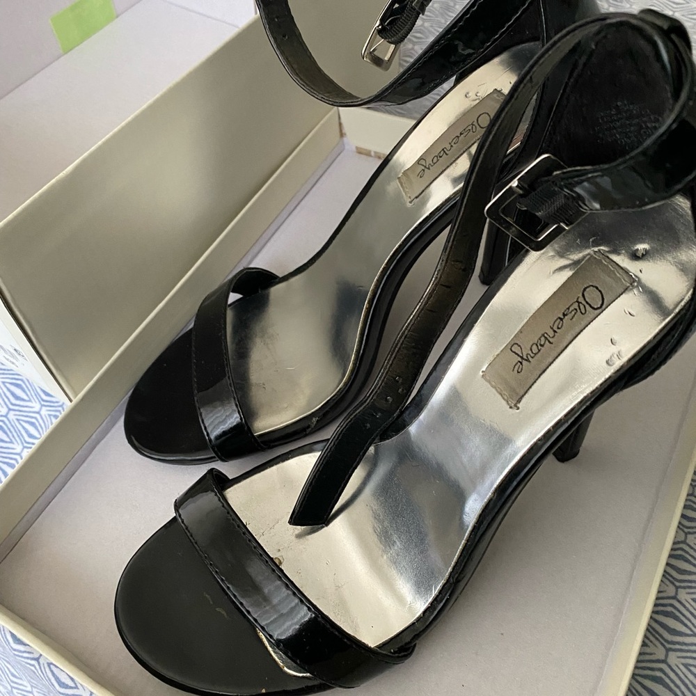Black thin strap heels